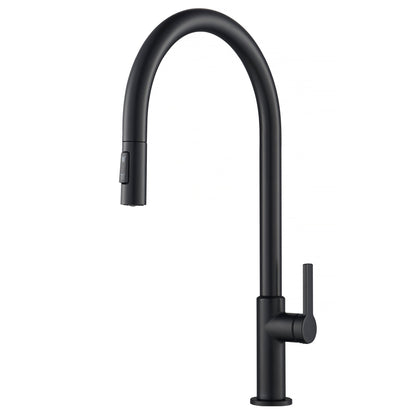 KRAUS Oletto High-Arc Single Handle Pull-Down Kitchen Faucet in Matte Black - KPF-2821MB
