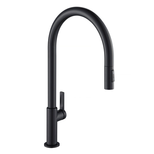 KRAUS Oletto High-Arc Single Handle Pull-Down Kitchen Faucet in Matte Black - KPF-2821MB