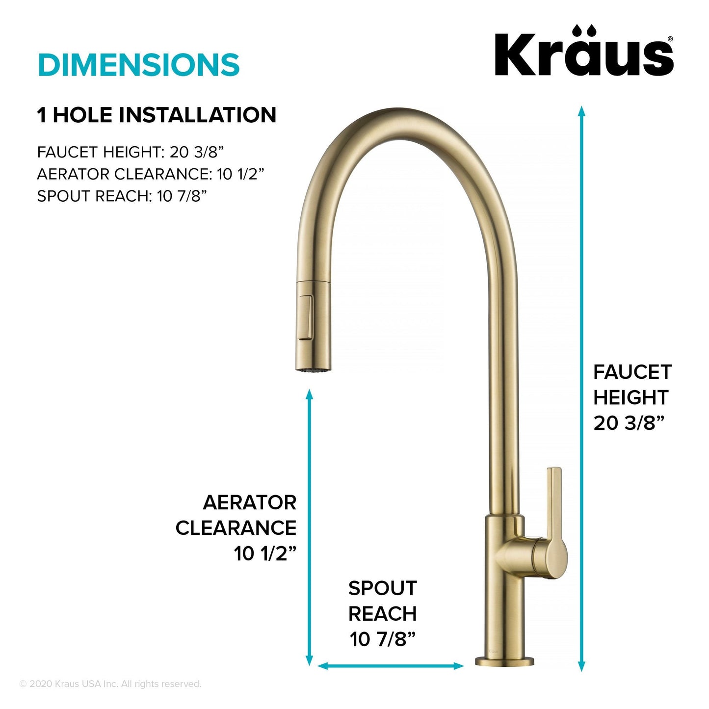 KRAUS Oletto High-Arc Single Handle Pull-Down Kitchen Faucet in Spot Free Antique Champagne Bronze - KPF-2821SFACB