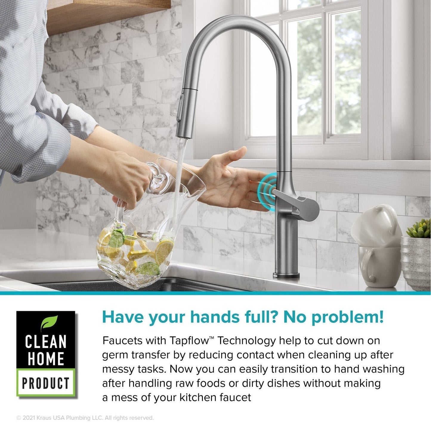KRAUS Oletto Tall Modern Single-Handle Touch Activated with Pull Down Sprayer in Spot Free Stainless Steel - KTF-3101SFS