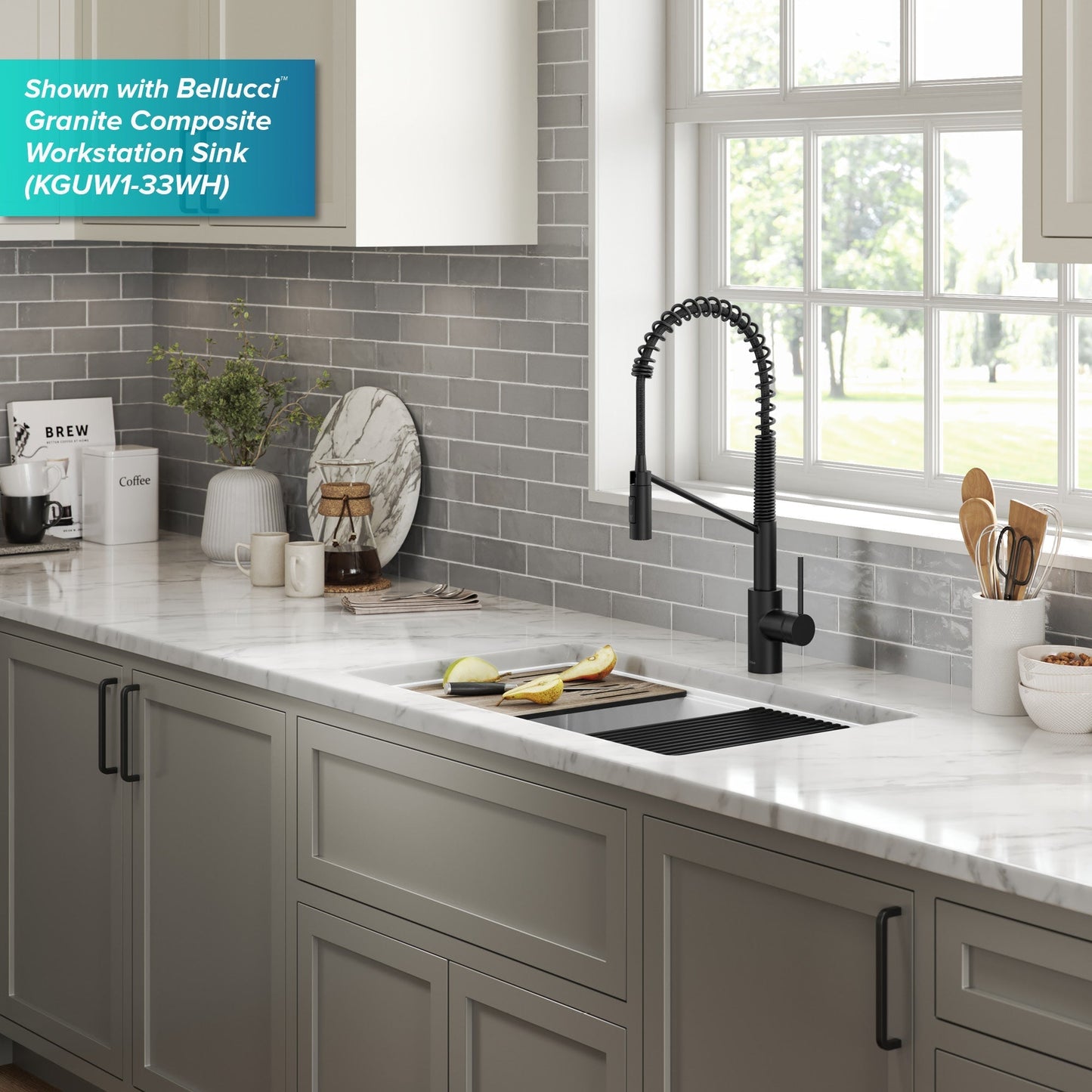 KRAUS Oletto Touchless Pull-Down Single Handle Faucet in Matte Black - KSF-2631MB
