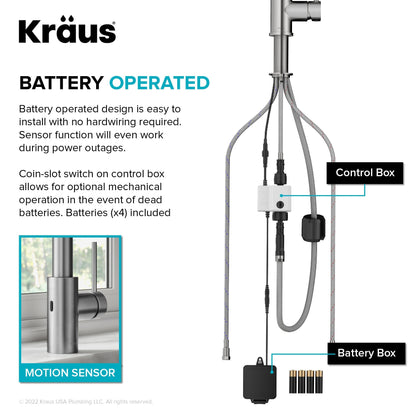 KRAUS Oletto Touchless Pull-Down Single Handle Faucet in Spot Free Stainless Steel - KSF-2631SFS