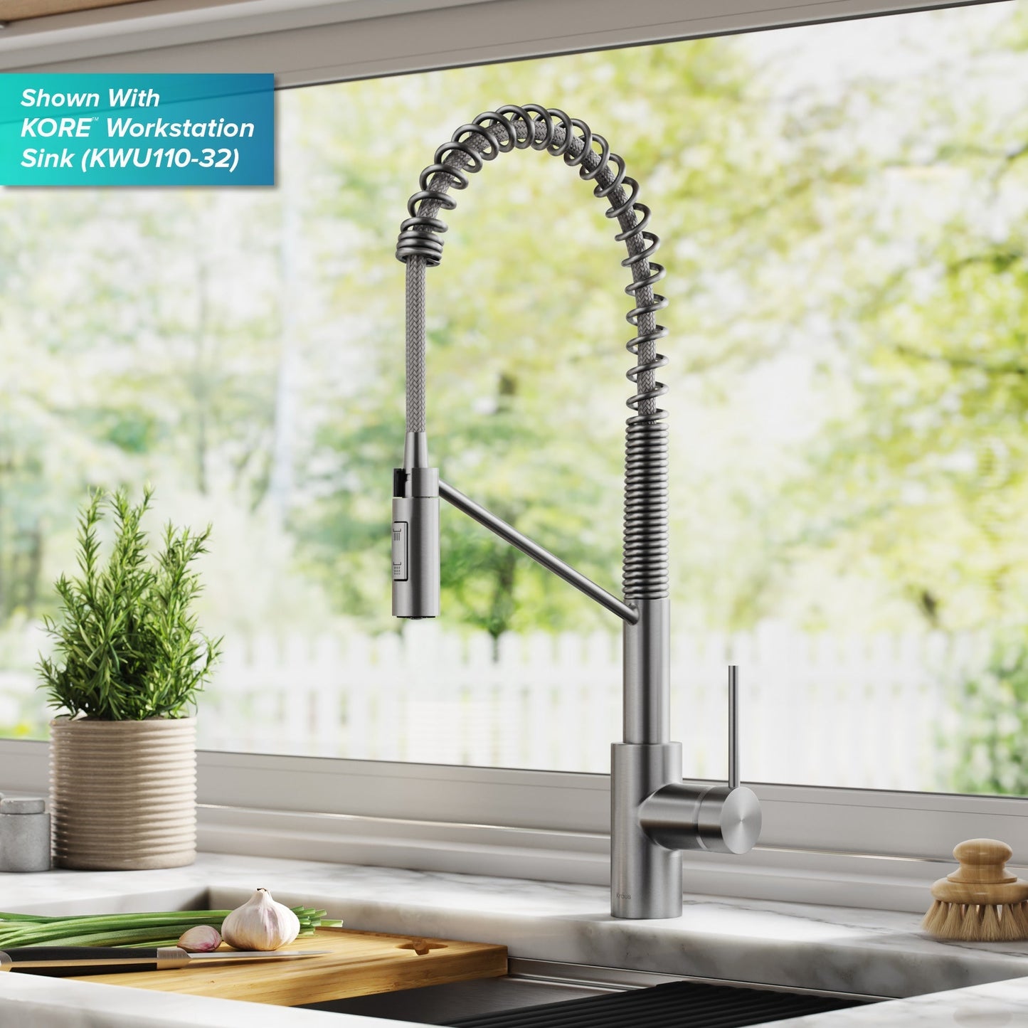KRAUS Oletto Touchless Pull-Down Single Handle Faucet in Spot Free Stainless Steel - KSF-2631SFS