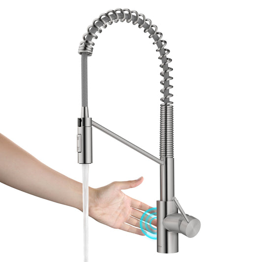KRAUS Oletto Touchless Pull-Down Single Handle Faucet in Spot Free Stainless Steel - KSF-2631SFS