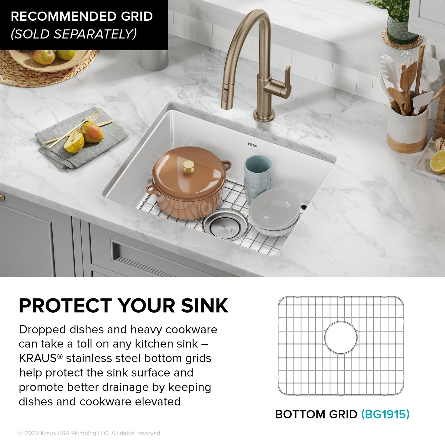 KRAUS Pintura 21" Undermount Enameled Single Bowl Kitchen Sink in White - KE1US21GWH