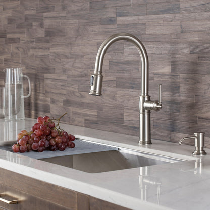 KRAUS Sellette Traditional Single Handle Pull-Down Kitchen Faucet in Spot Free Stainless Steel