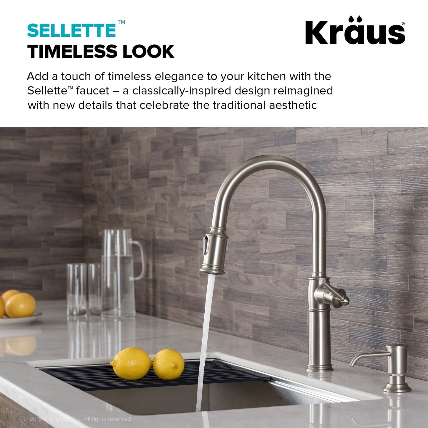KRAUS Sellette Traditional Single Handle Pull-Down Kitchen Faucet in Spot Free Stainless Steel