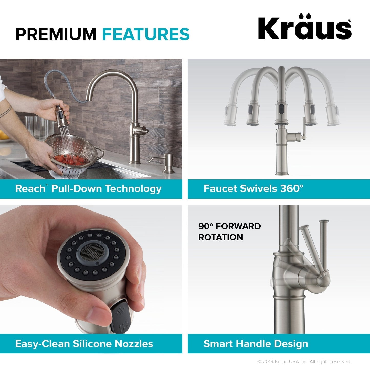 KRAUS Sellette Traditional Single Handle Pull-Down Kitchen Faucet in Spot Free Stainless Steel
