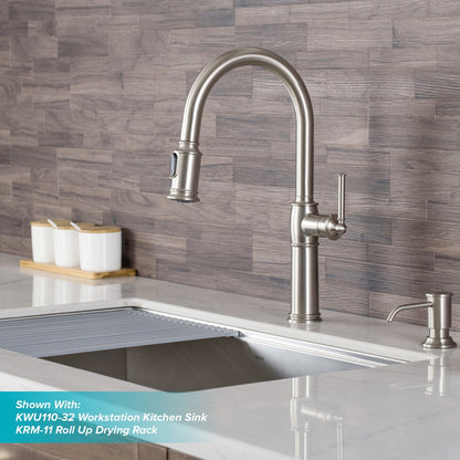 KRAUS Sellette Traditional Single Handle Pull-Down Kitchen Faucet in Spot Free Stainless Steel