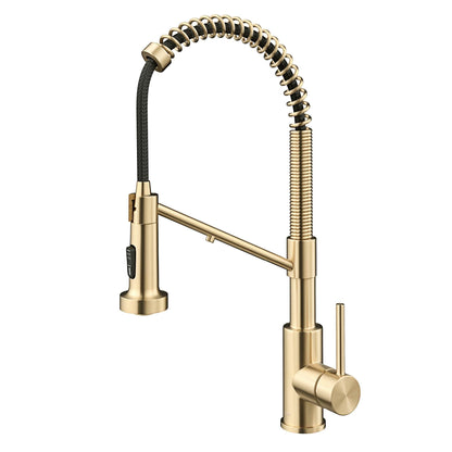 KRAUS Single Handle Kitchen Faucet with Integrated Dispenser for Water Filtration in Spot Free Antique Champagne Bronze - KFF-1610SFACB
