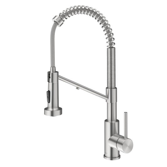 KRAUS Single Handle Kitchen Faucet with Integrated Dispenser for Water Filtration in Spot Free Stainless Steel - KFF-1610SFS