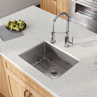 KRAUS Standart PRO 23" 16 Gauge Rectangle Undermount Single Bowl Stainless Steel Kitchen Sink - KHU101-23