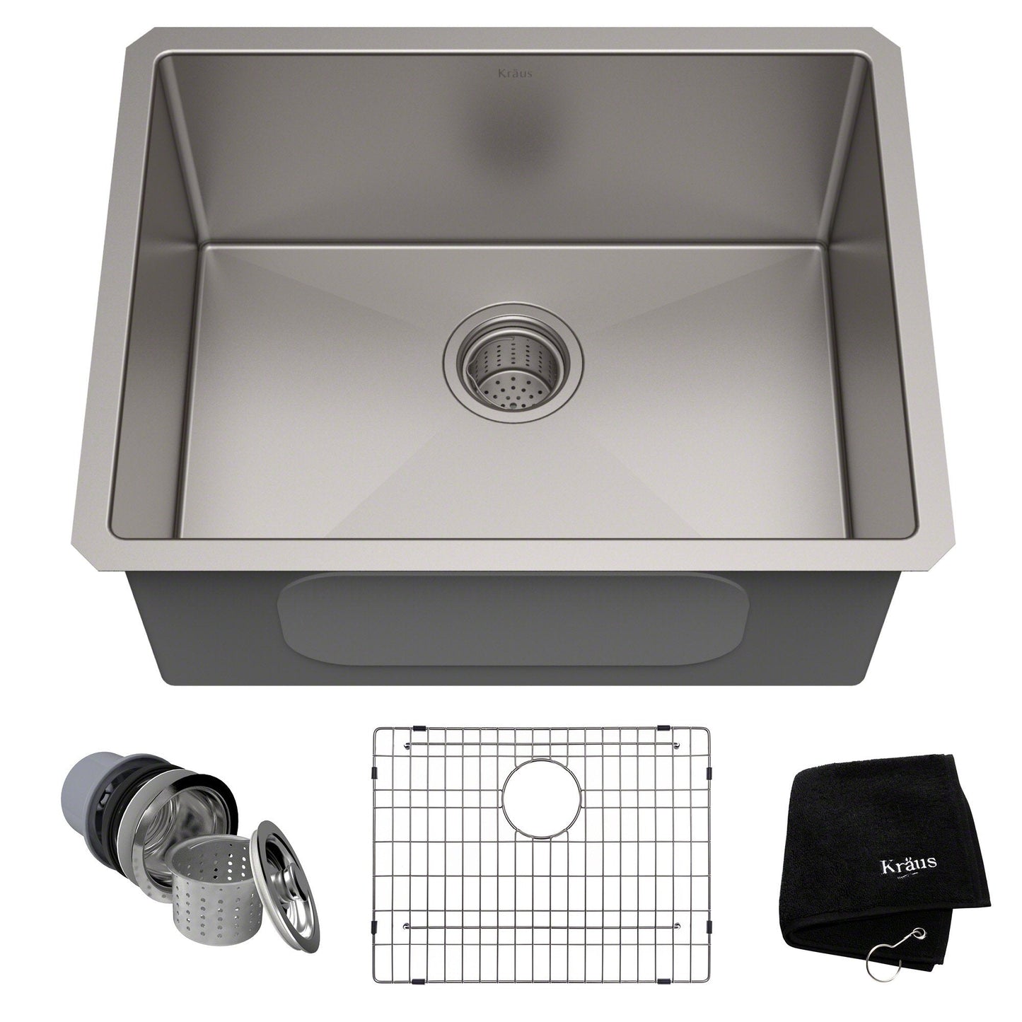 KRAUS Standart PRO 23" 16 Gauge Rectangle Undermount Single Bowl Stainless Steel Kitchen Sink - KHU101-23