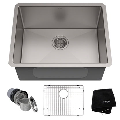 KRAUS Standart PRO 23" 16 Gauge Rectangle Undermount Single Bowl Stainless Steel Kitchen Sink - KHU101-23