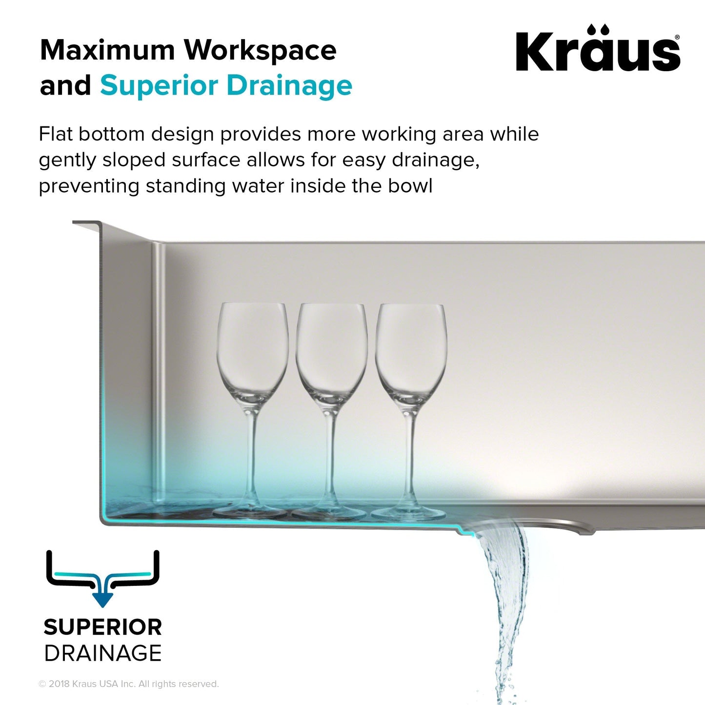 KRAUS 32" Undermount 16 Gauge Single Bowl Stainless Steel Small Radius Kitchen Sink - KHU100-32