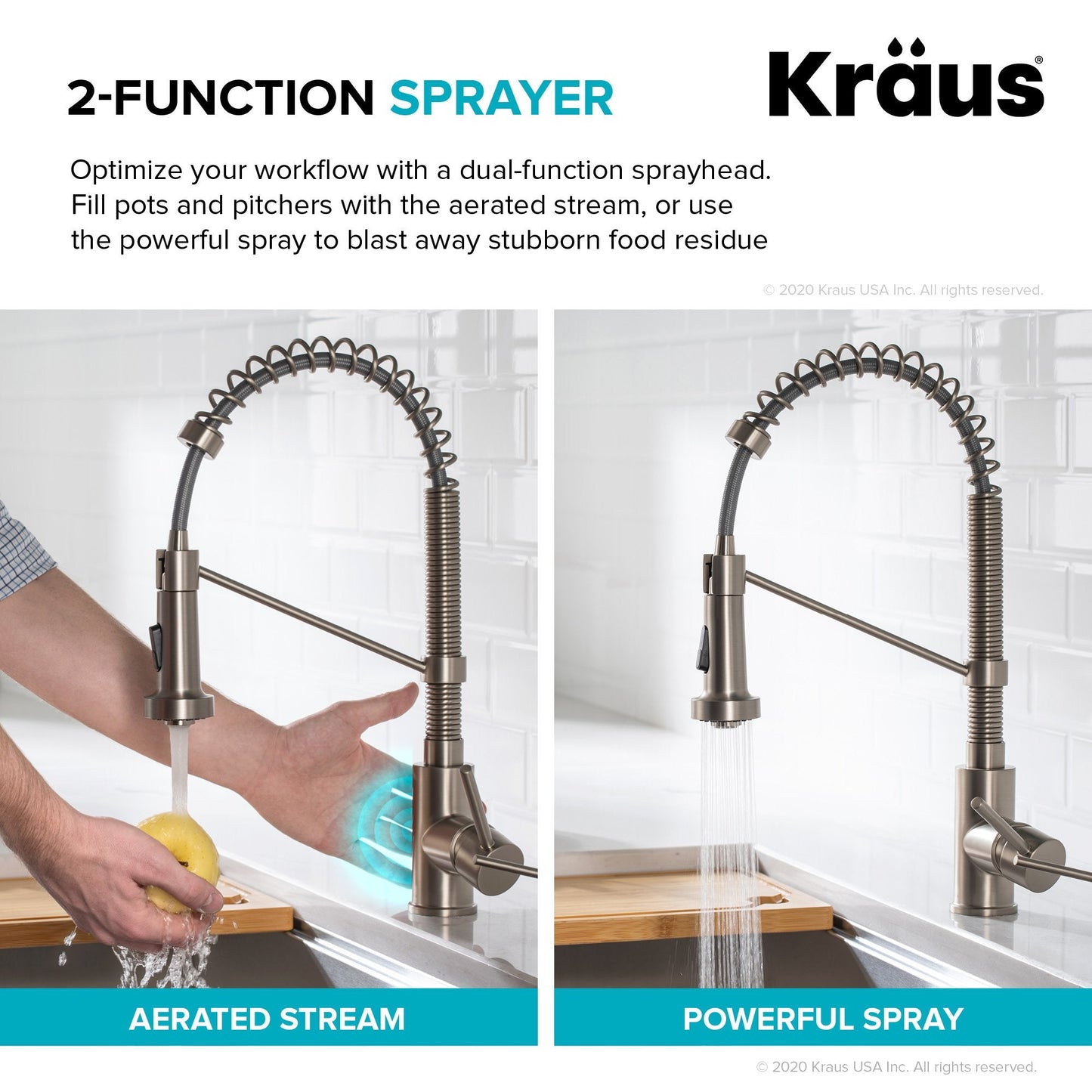 KRAUS Touchless Pull-Down Single Handle 18-Inch Kitchen Faucet in Spot Free Stainless Steel