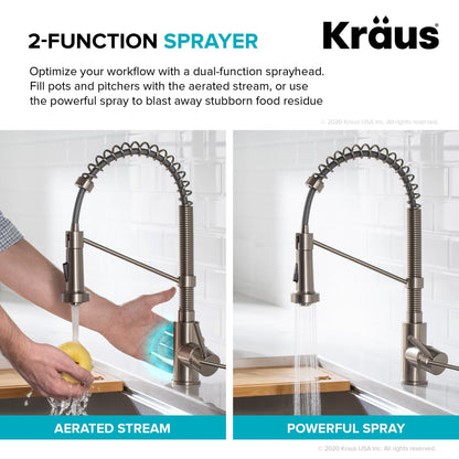 KRAUS Touchless Pull-Down Single Handle 18-Inch Kitchen Faucet in Spot Free Stainless Steel