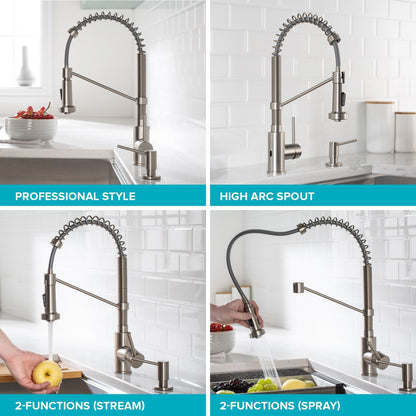 KRAUS Touchless Pull-Down Single Handle 18-Inch Kitchen Faucet in Spot Free Stainless Steel