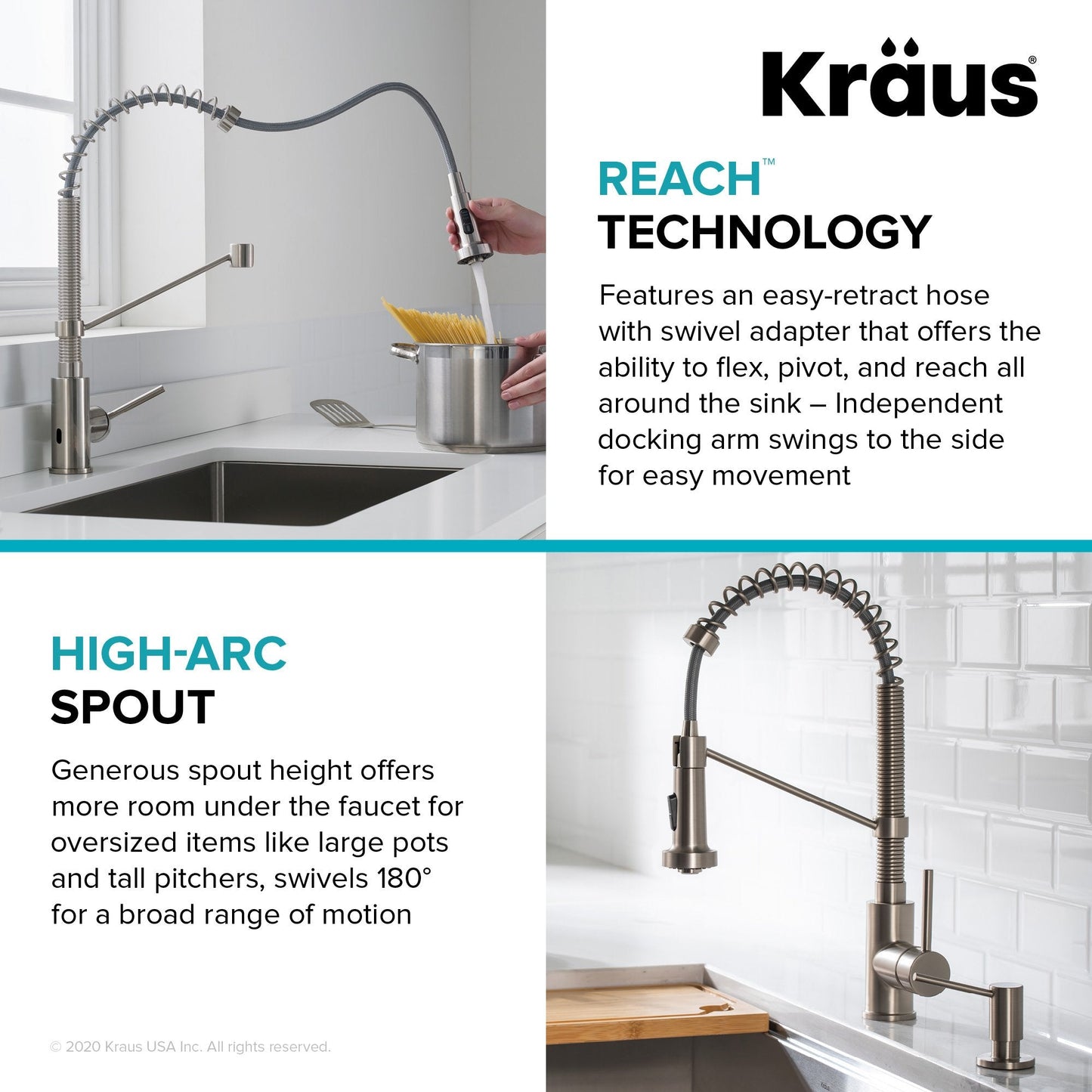 KRAUS Touchless Pull-Down Single Handle 18-Inch Kitchen Faucet in Spot Free Stainless Steel