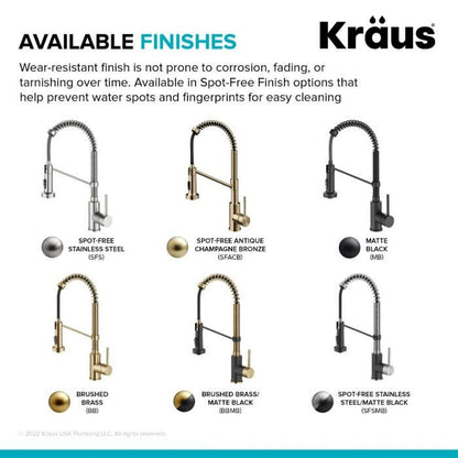 KRAUS Touchless Pull-Down Single Handle 18-Inch Kitchen Faucet in Spot Free Stainless Steel
