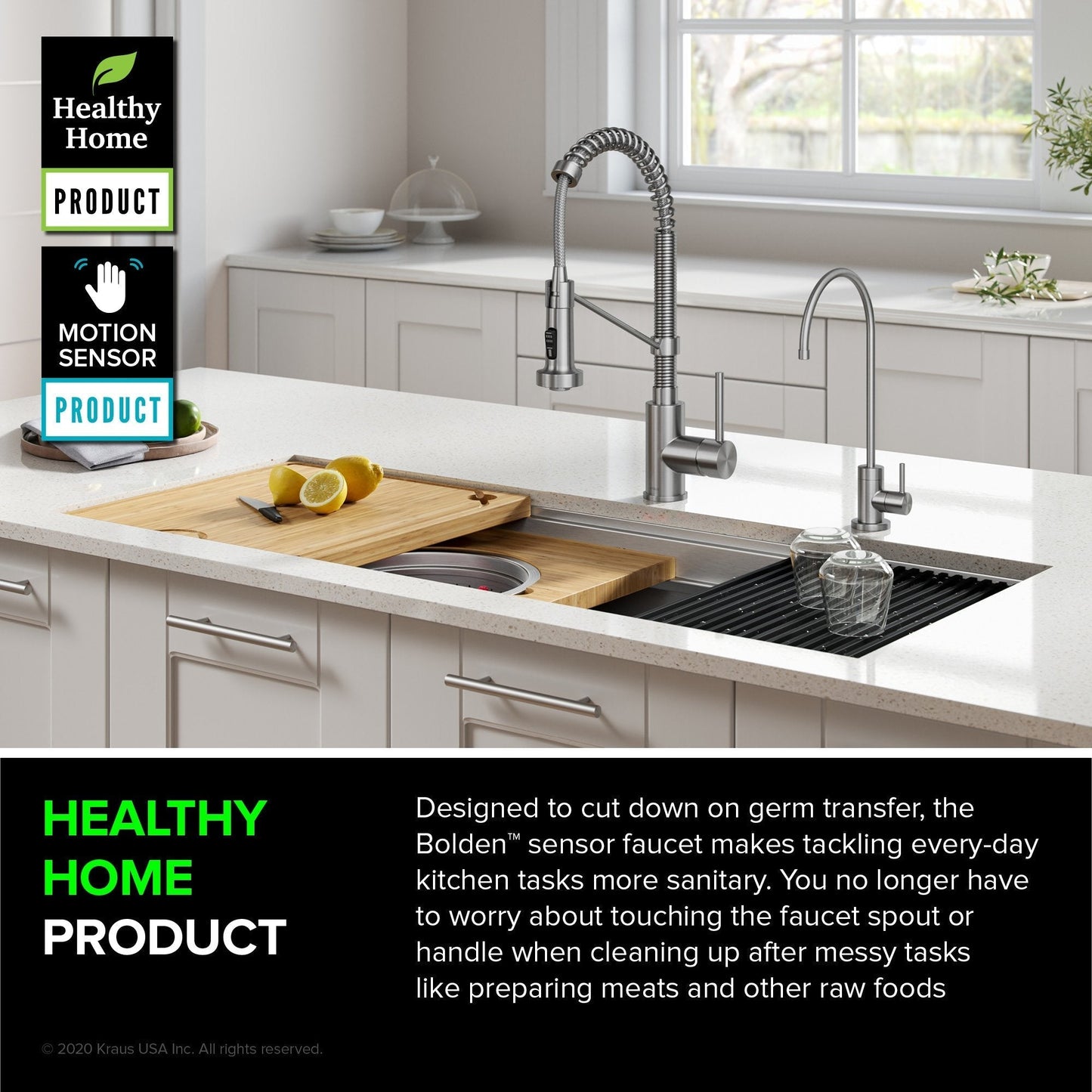 KRAUS Touchless Pull-Down Single Handle 18-Inch Kitchen Faucet in Spot Free Stainless Steel