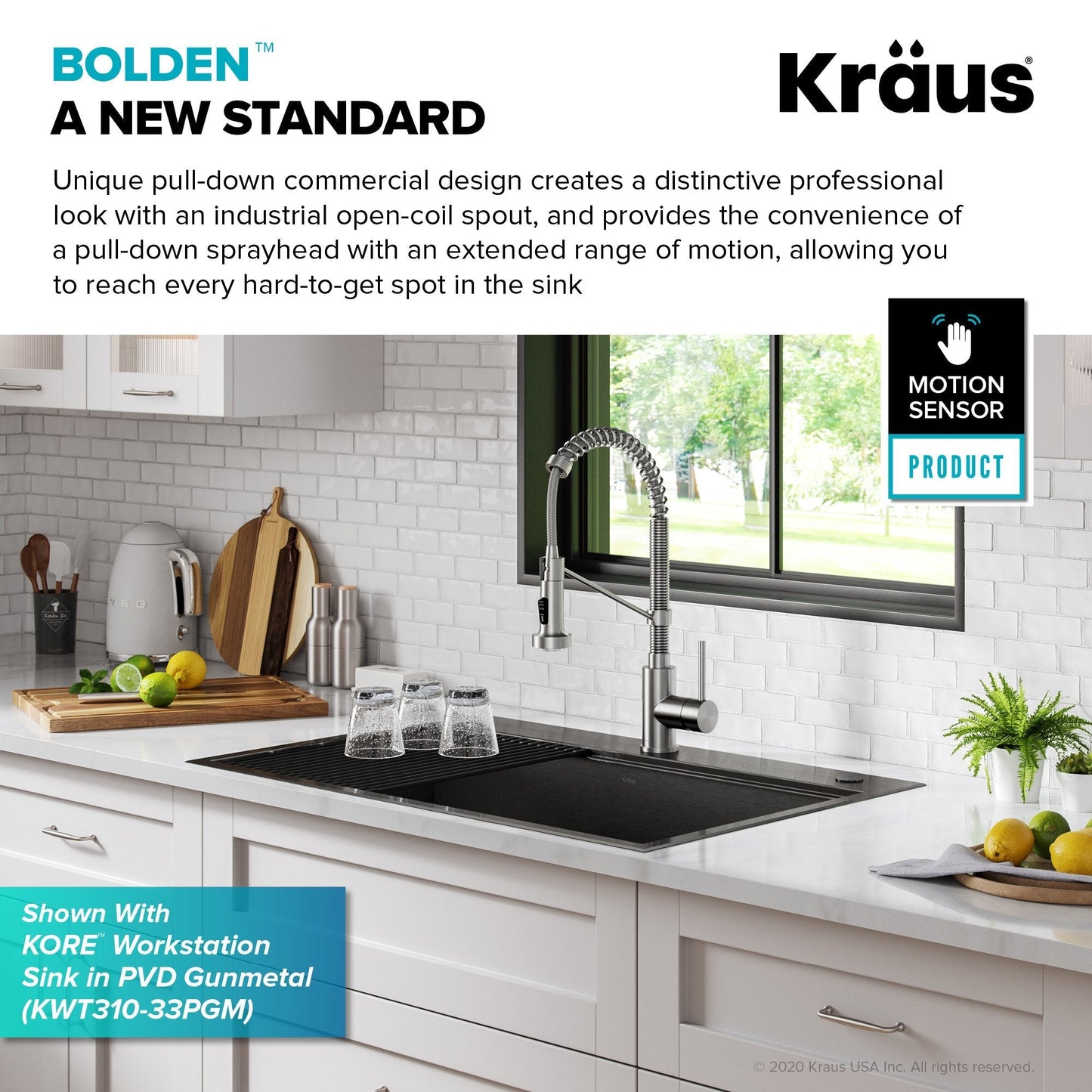 KRAUS Touchless Pull-Down Single Handle 18-Inch Kitchen Faucet in Spot Free Stainless Steel
