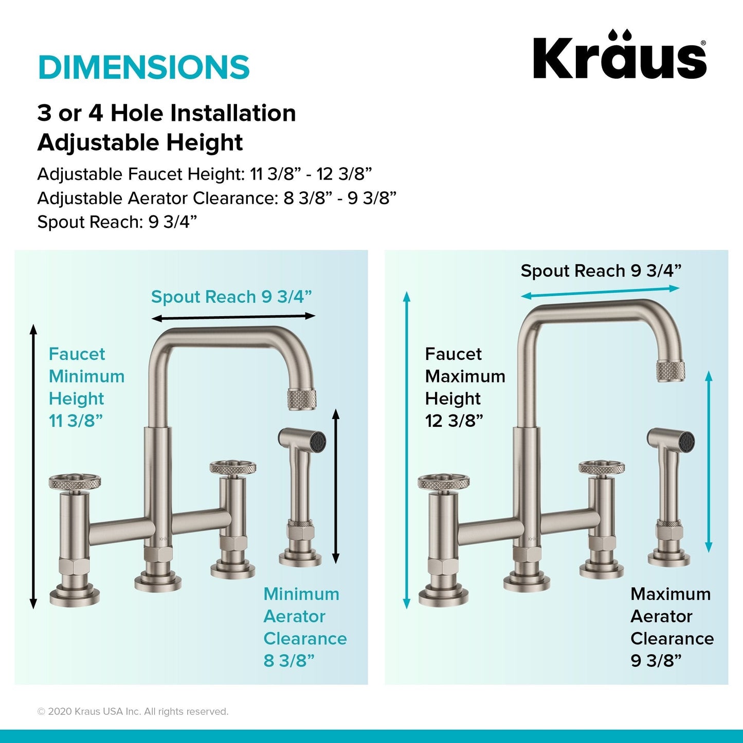 KRAUS Urbix Bridge Kitchen Faucet with Side Sprayer in Matte Black - KPF-3125MB