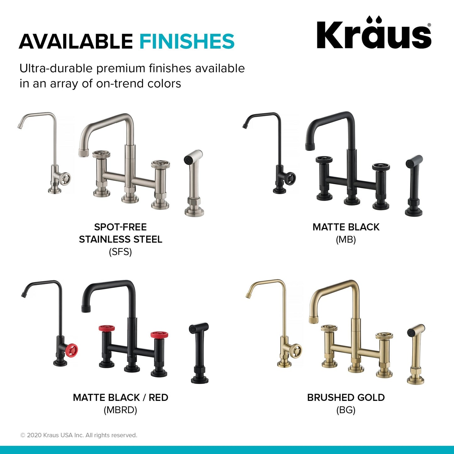 KRAUS Urbix Industrial Bridge Kitchen Faucet & Water Filter Faucet in Spot Free Stainless Steel - KPF-3125-FF-101SFS