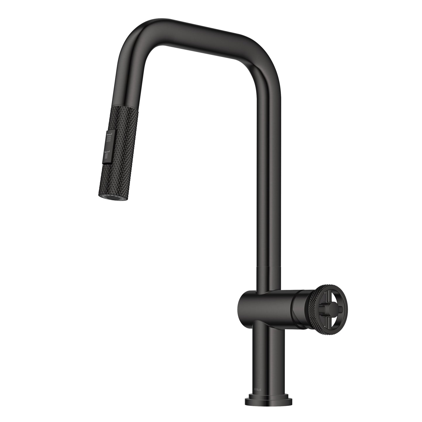 KRAUS Urbix Industrial Pull-Down Single Handle Kitchen Faucet in Black Stainless - KPF-3126SB