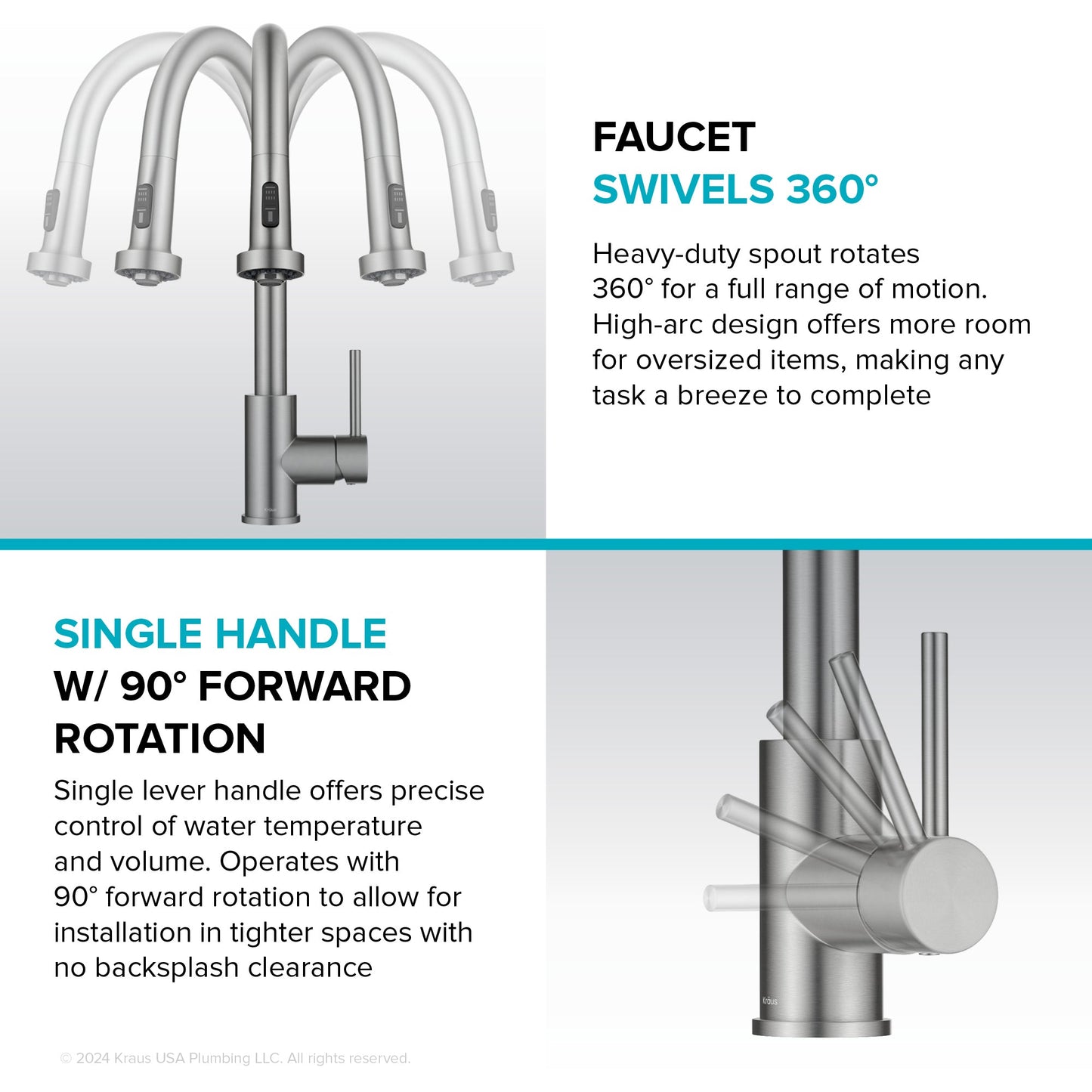 KRAUS Sensor Touchless Single Handle Pull Down Kitchen Faucet in Spot-Free Stainless - KSF-1616SFS