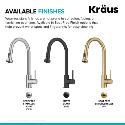 KRAUS Sensor Touchless Single Handle Pull Down Kitchen Faucet in Spot-Free Stainless - KSF-1616SFS