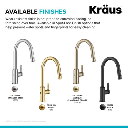 KRAUS Oletto Touchless Pull-Down Kitchen Faucet in Matte Black - KSF-2830MB