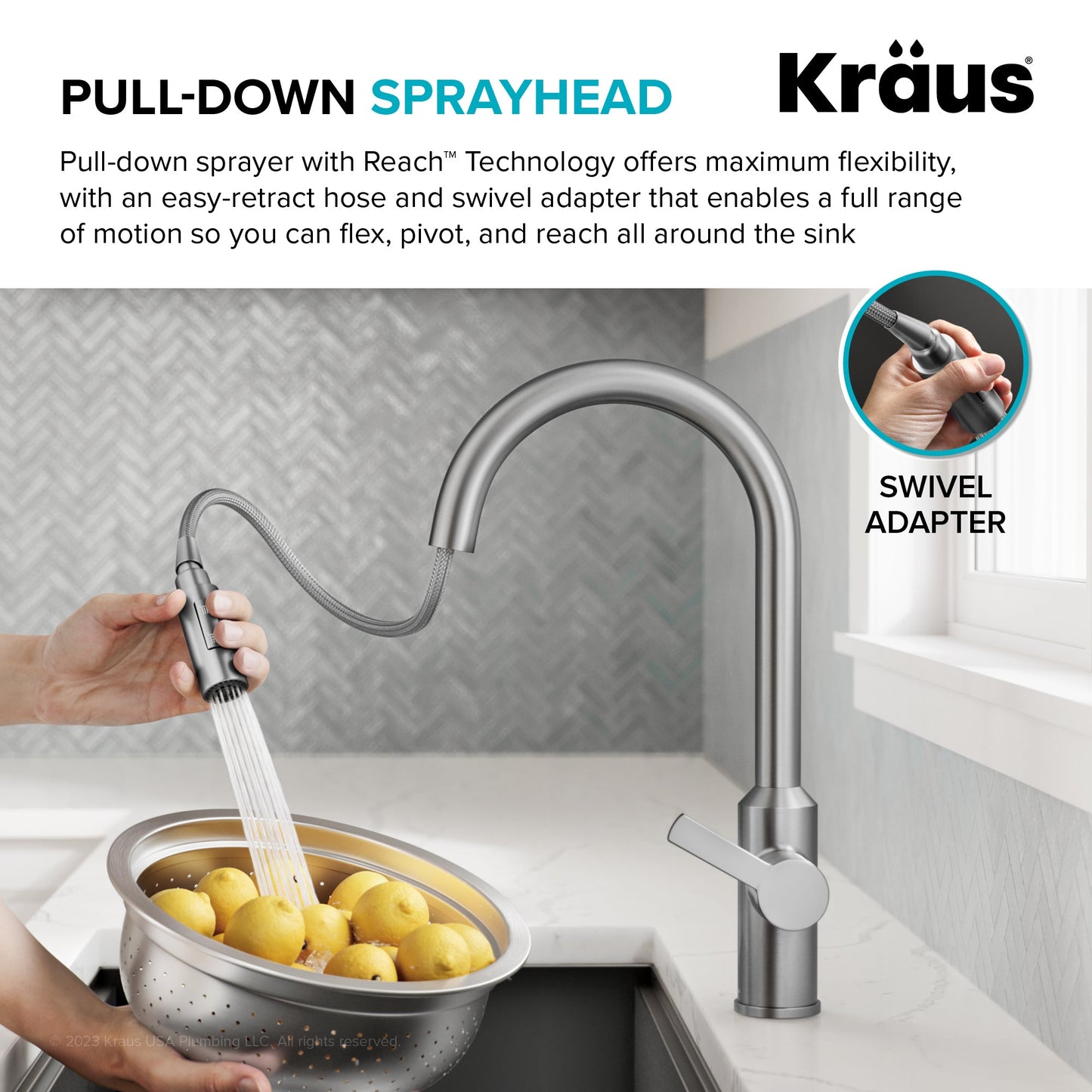 KRAUS Oletto Touchless Pull-Down Kitchen Faucet in Spot-Free Antique Champagne Bronze - KSF-2830SFACB