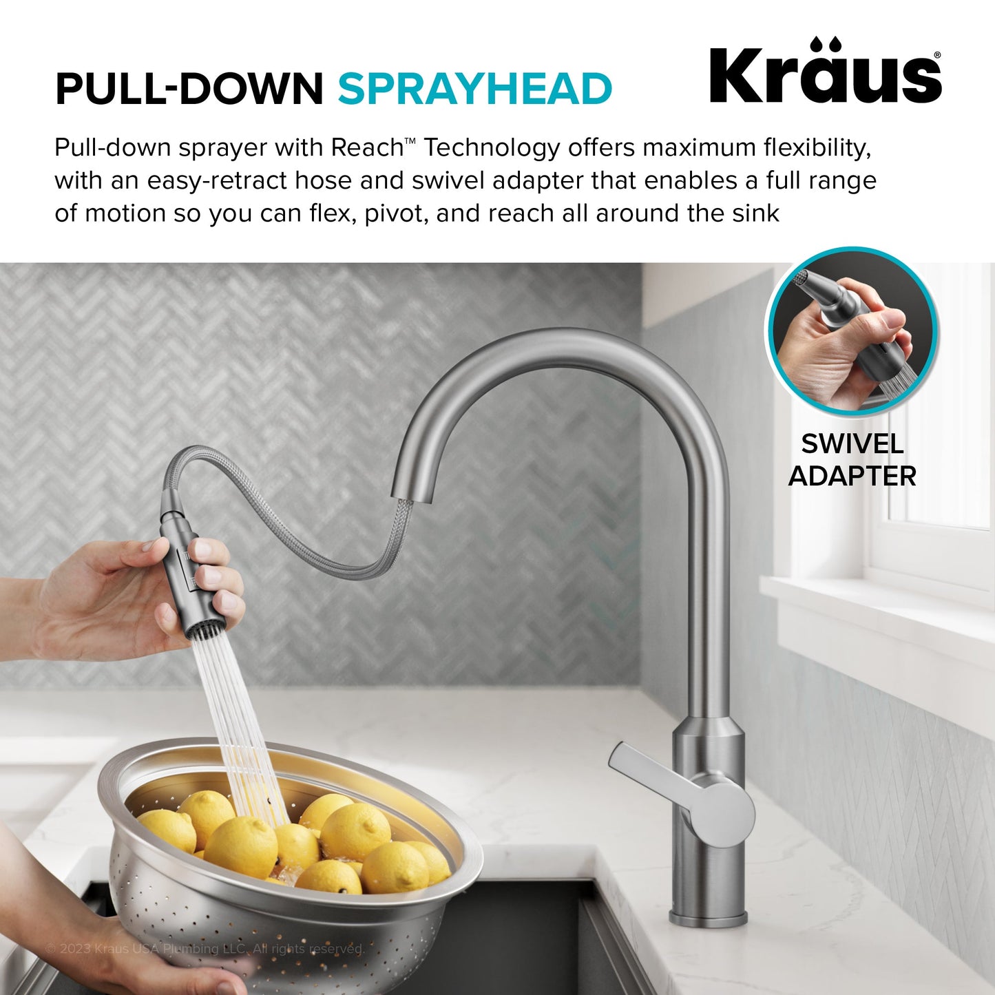 KRAUS Oletto Touchless Pull-Down Kitchen Faucet in Spot-Free Stainless Steel - KSF-2830SFS