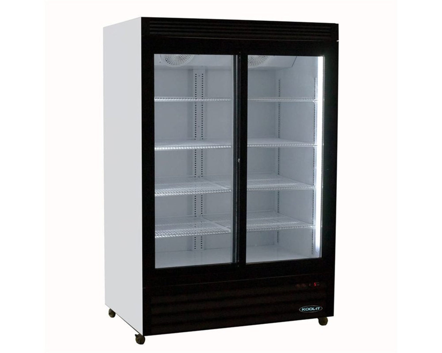 Kool-It  48" Wide 2 Slide Door Black Merchandiser Refrigerator - KSM-40
