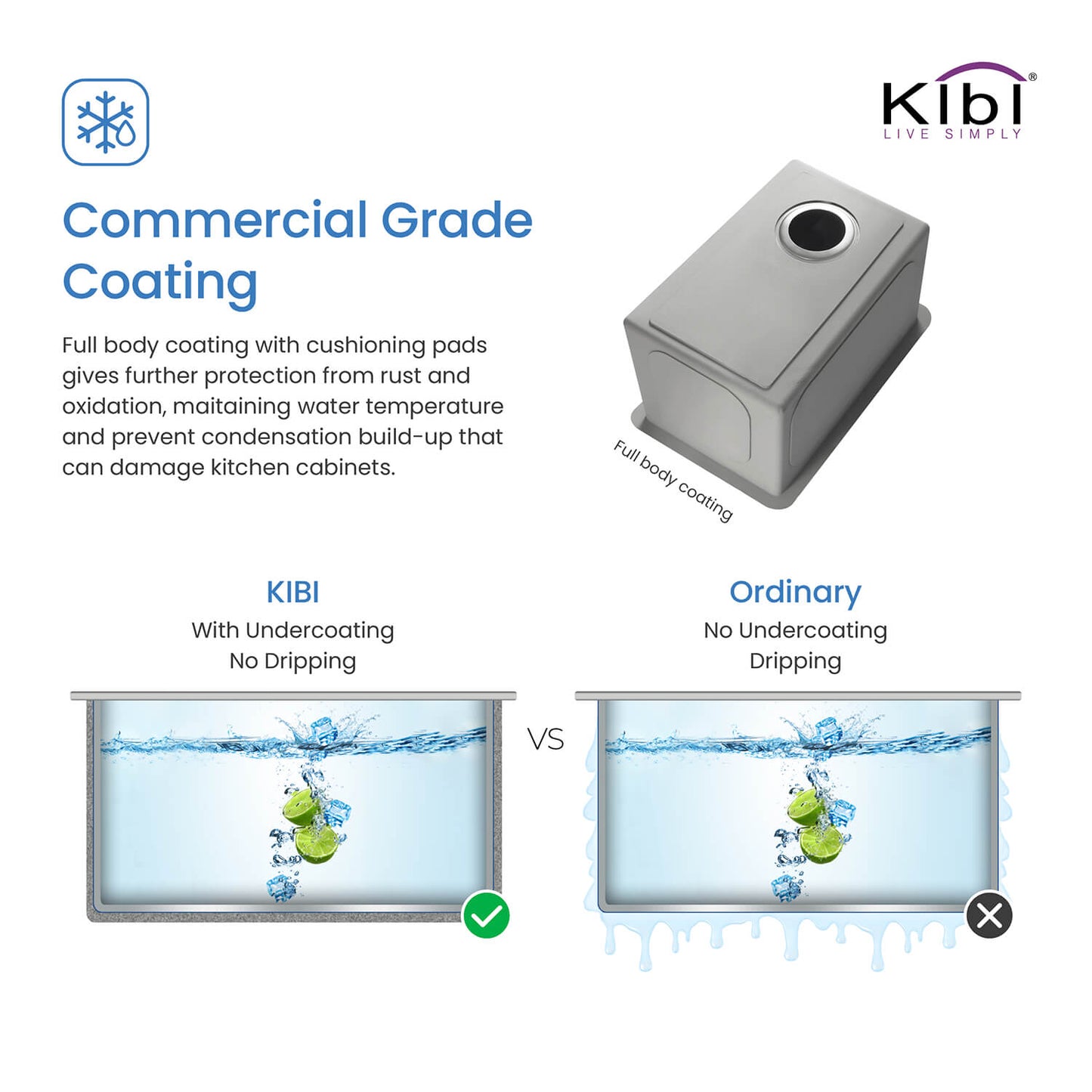 Kibi 14" x 18" x 8" Handcrafted Undermount Single Bowl Kitchen Sink With Satin Finish - K1-S14