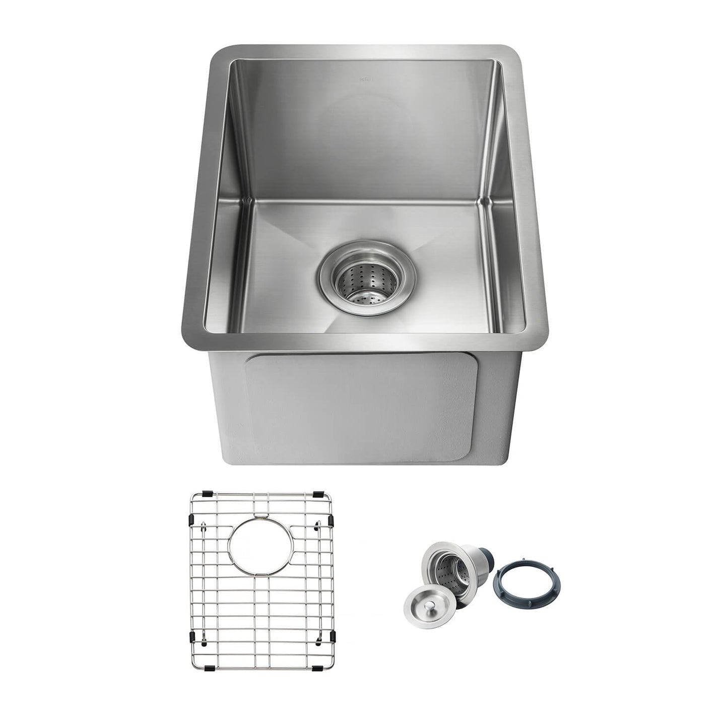 Kibi 14" x 18" x 8" Handcrafted Undermount Single Bowl Kitchen Sink With Satin Finish - K1-S14