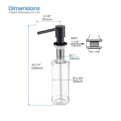 Kibi Bari Single Handle Pull Down Kitchen Bar Sink Faucet With Soap Dispenser in Matte Black Finish - C-KKF2015MB-KSD100MB