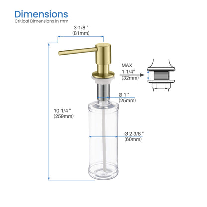 Kibi Bari Single Handle Pull Down Kitchen and Bar Sink Faucet With Soap Dispenser in Brushed Gold Finish - C-KKF2015BG-KSD100BG