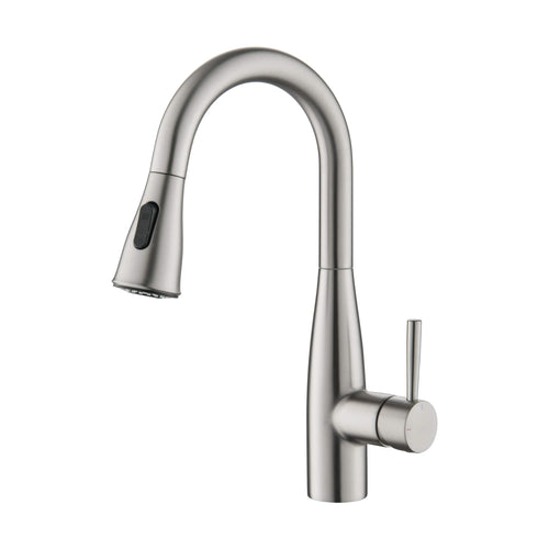 Kibi Bari Single Handle Pull Down Kitchen and Bar Sink Faucet in Brushed Nickel Finish - KKF2015BN
