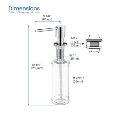 Kibi Bari-T Single Handle Pull Down Kitchen Sink Faucet With Soap Dispenser in Chrome Finish - C-KKF2016CH-KSD100CH