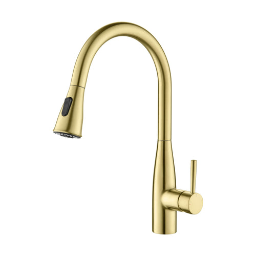 Kibi Bari-T Single Handle Pull Down Kitchen Sink Faucet in Brushed Gold Finish - KKF2016BG