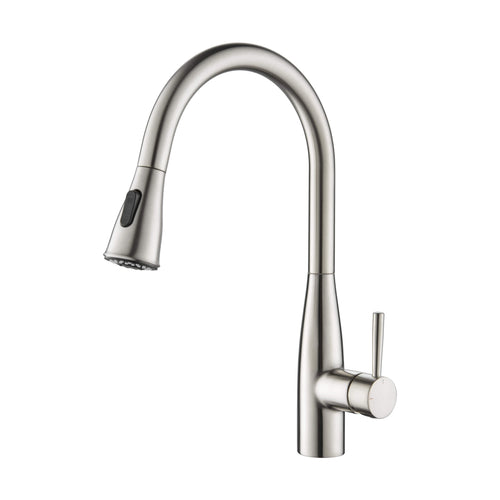 Kibi Bari-T Single Handle Pull Down Kitchen Sink Faucet in Brushed Nickel Finish - KKF2016BN