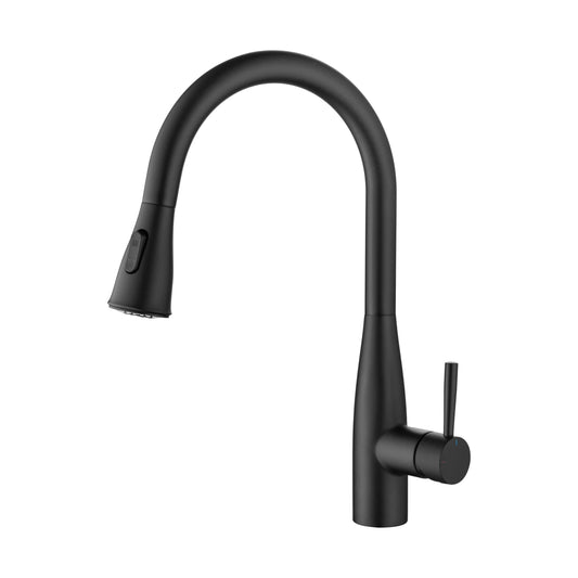 Kibi Bari-T Single Handle Pull Down Kitchen Sink Faucet in Matte Black Finish - KKF2016MB