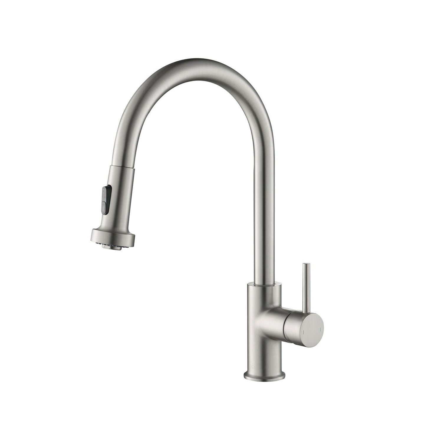 Kibi Casa Single Handle High Arc Pull Down Kitchen Faucet in Brushed Nickel Finish - KKF2002BN