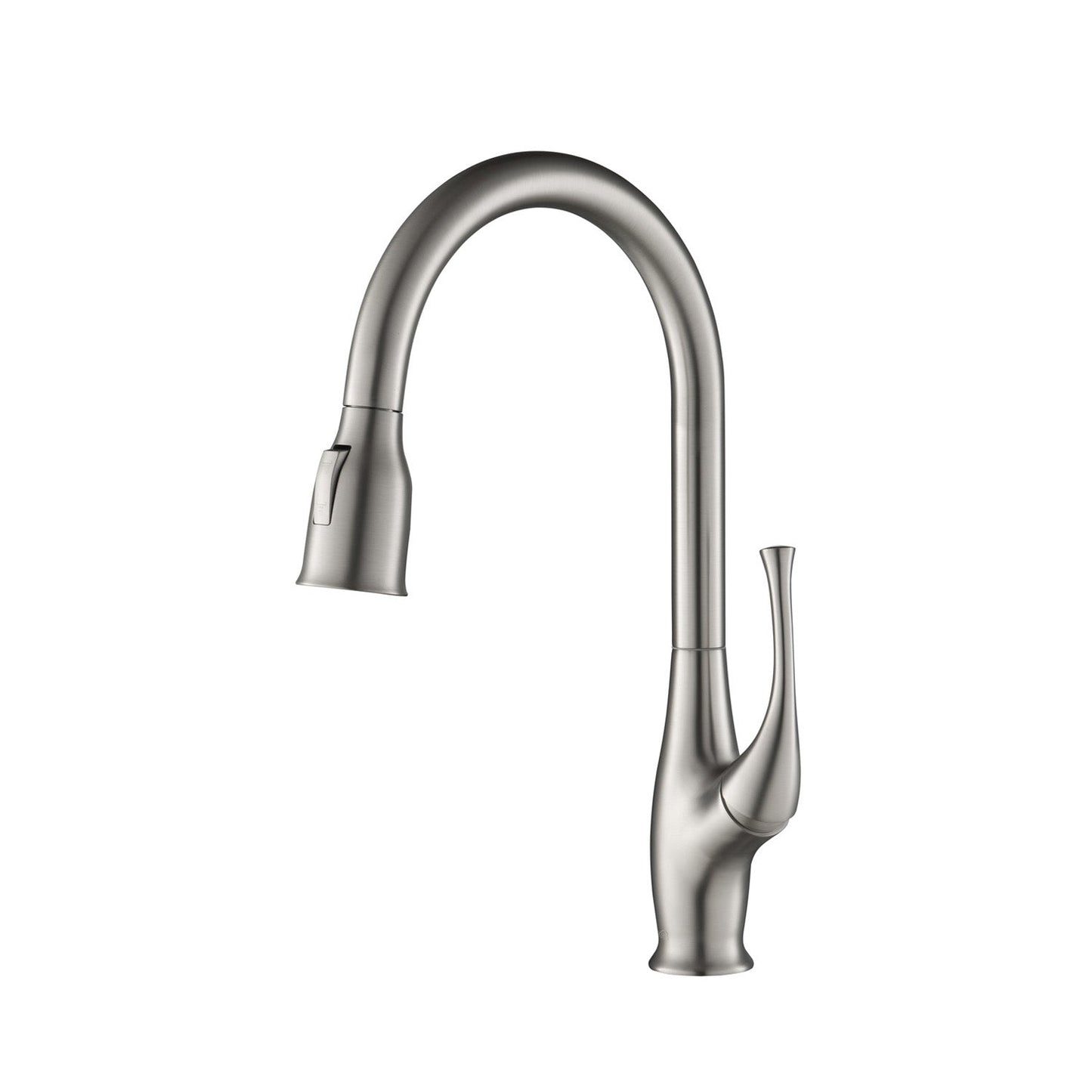 Kibi Cedar Single Handle High Arc Pull Down Kitchen Faucet in Brushed Nickel Finish - KKF2010BN