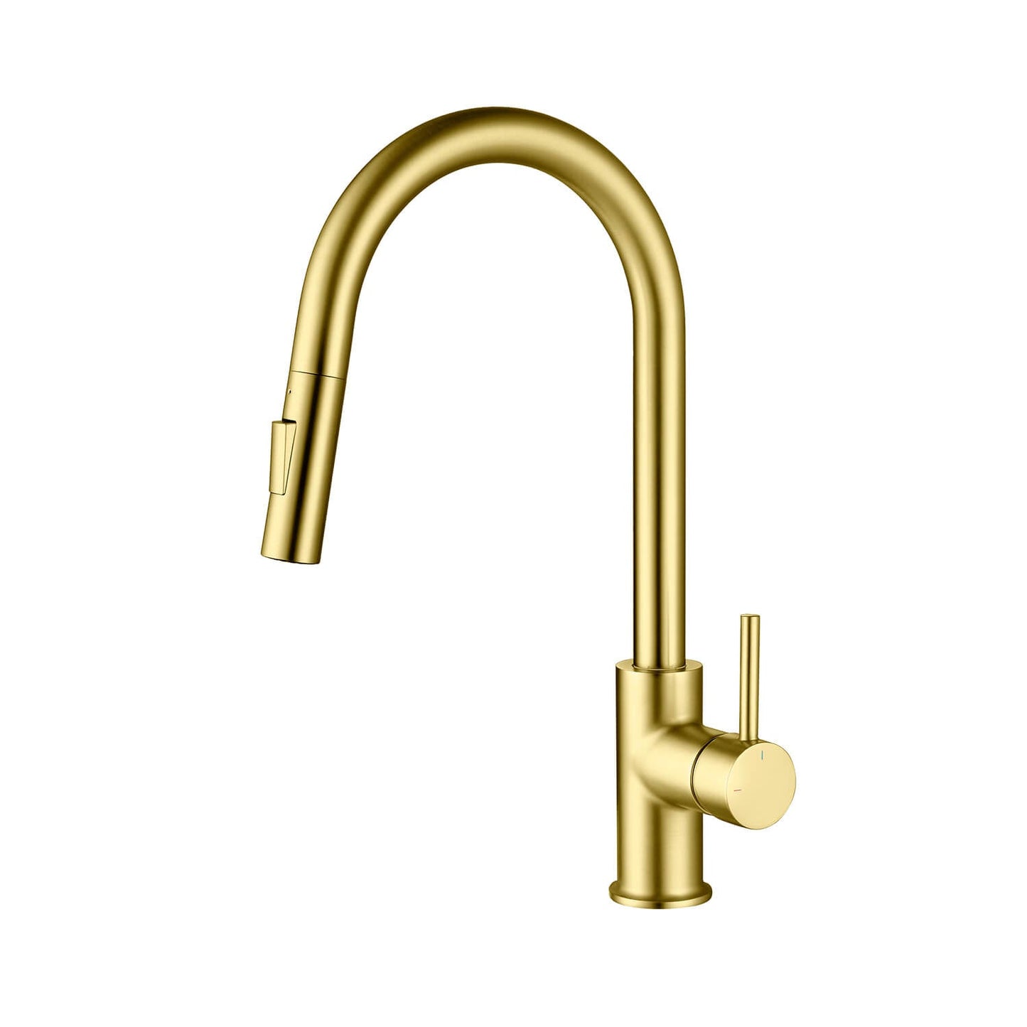 Kibi Circular Single Handle Pull Down Kitchen Faucet in Brushed Gold Finish - KKF2013BG