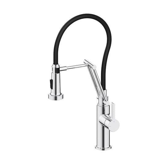 Kibi Engel Single Handle Pull Down Kitchen Faucet In Chrome Finish - KKF2014CH