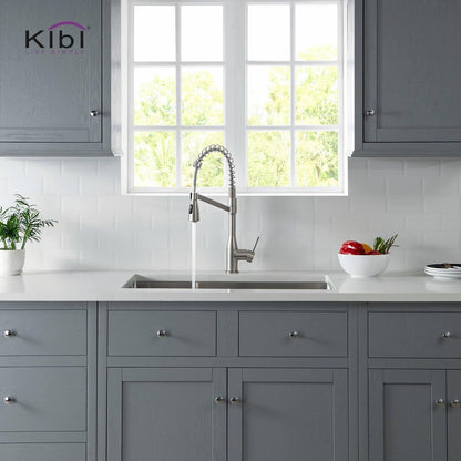 Kibi Largo Single Handle Pull Down Kitchen Faucet in Brushed Nickel Finish - KKF2006BN