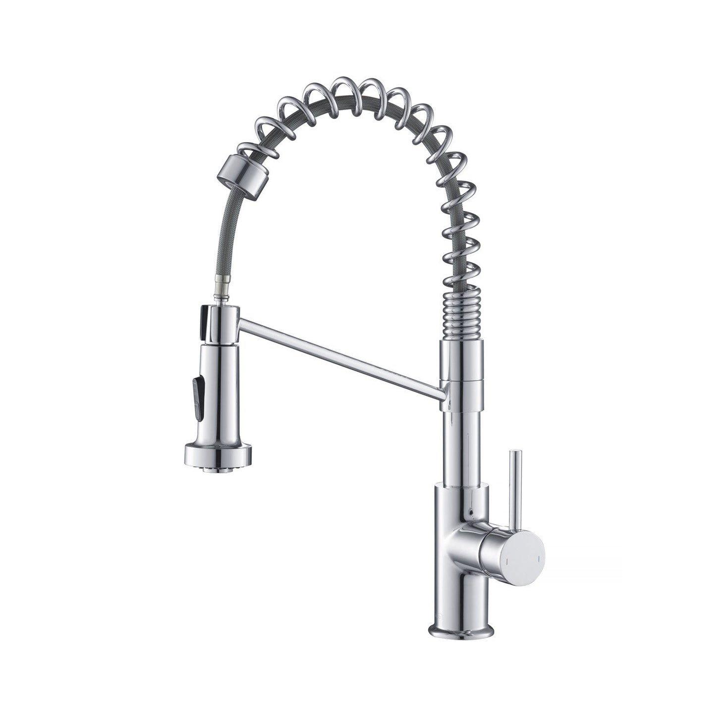 Kibi Lodi Single Handle High Arc Pull Down Kitchen Faucet In Chrome Finish - KKF2004CH